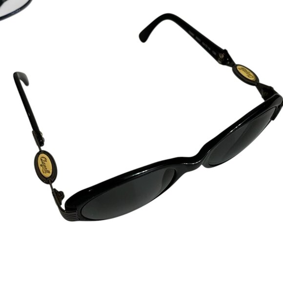 Vintage Chagall Tura Italian Sunglasses Black Gold G580 53-19-135 - Picture 2 of 5